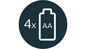 4 x AA-Batterien im Lieferumfang enthalten
