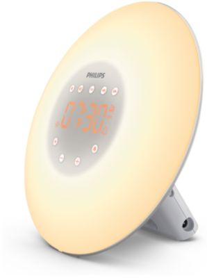 Réveil Lumineux,Eveil Lumière LED FM Radio Réveil avec Simulateur D'aube,Lampe  de Chevet avec