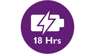 Superior operating time up to 18 hours