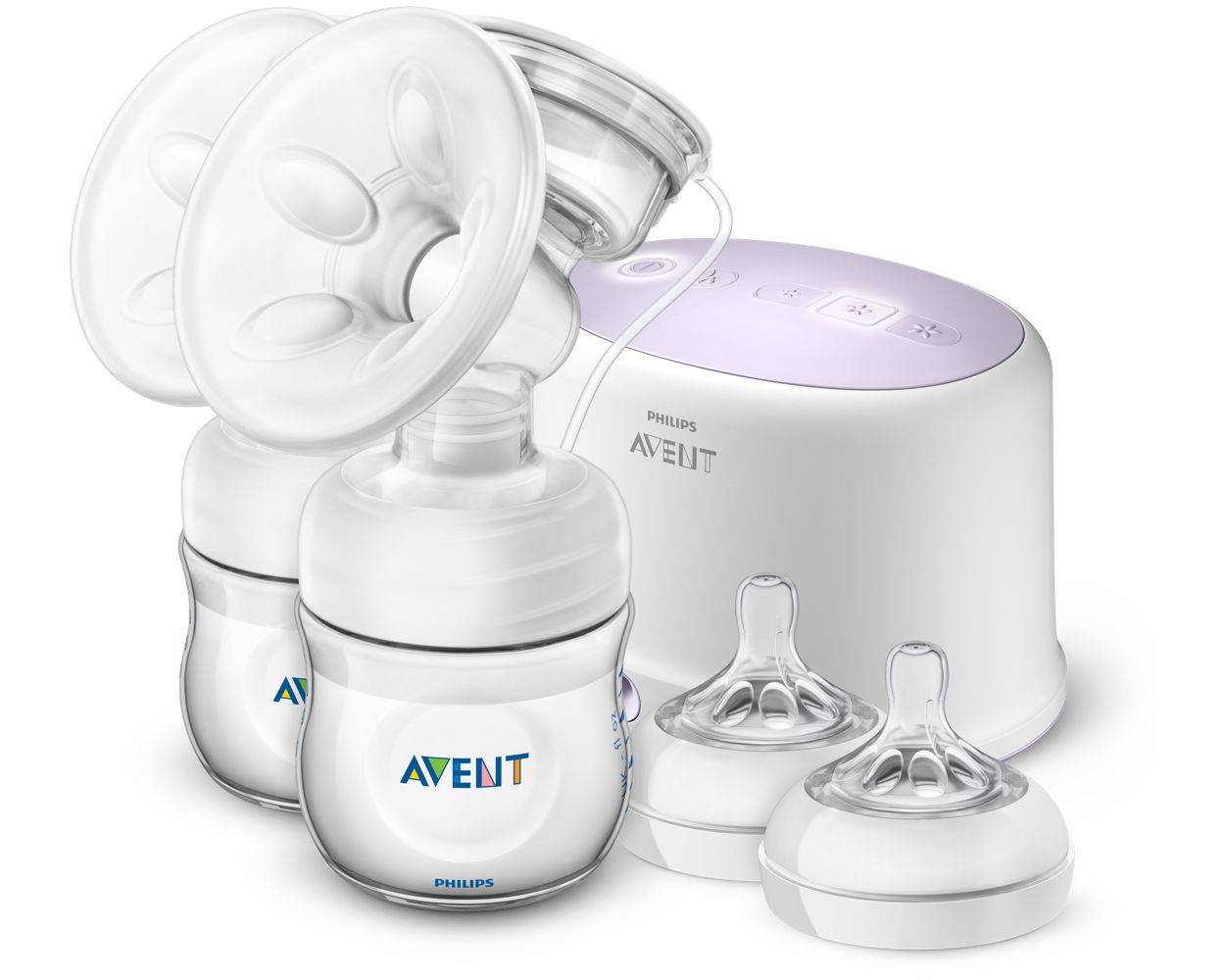 Philips Avent SCF334/31 - Sacaleches doble silencioso, extractor de leche  eléctrico, con cojín masajeador suave, biberón y bolsa de viaje -  Sacaleches