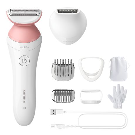 BRL146/00 Lady Shaver Series 6000 Rasoir sans fil, utilisable sur peau sèche ou humide