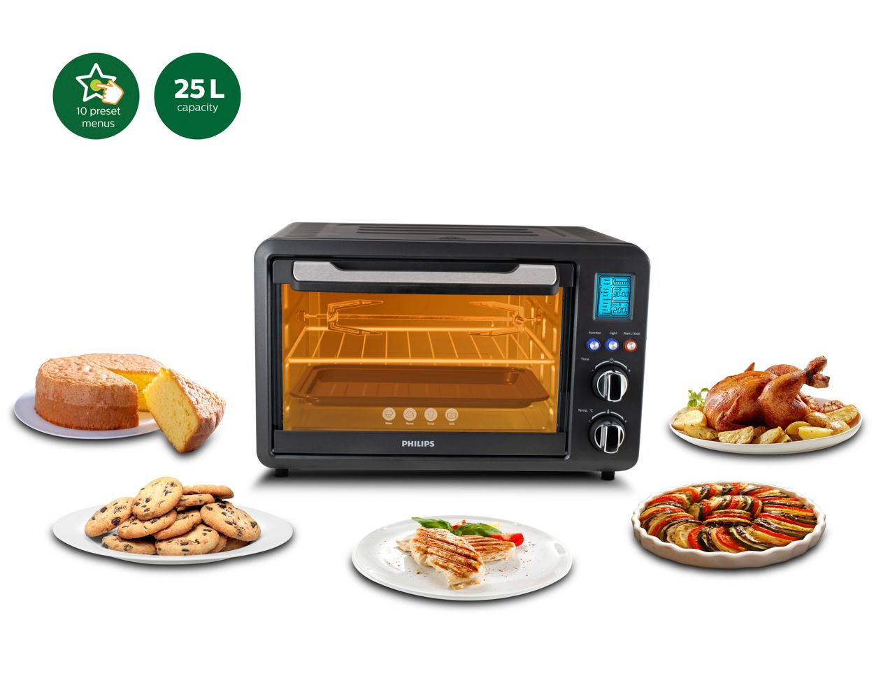 Philips Digital Oven Toast Grill 55L with Opti Temp Technology - HD697