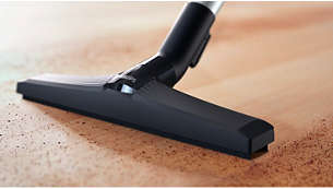 Parquet nozzle with soft brush hairs for scratch protection