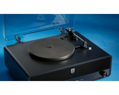 Tocadiscos de 3 velocidades con tracción por correa