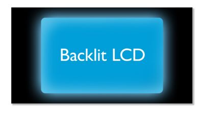 Large backlit LCD display for easy viewing in low light