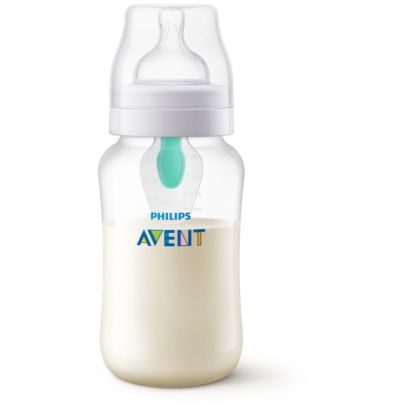 Ein Sauger gefüllt mit Milch, nicht mit Luft