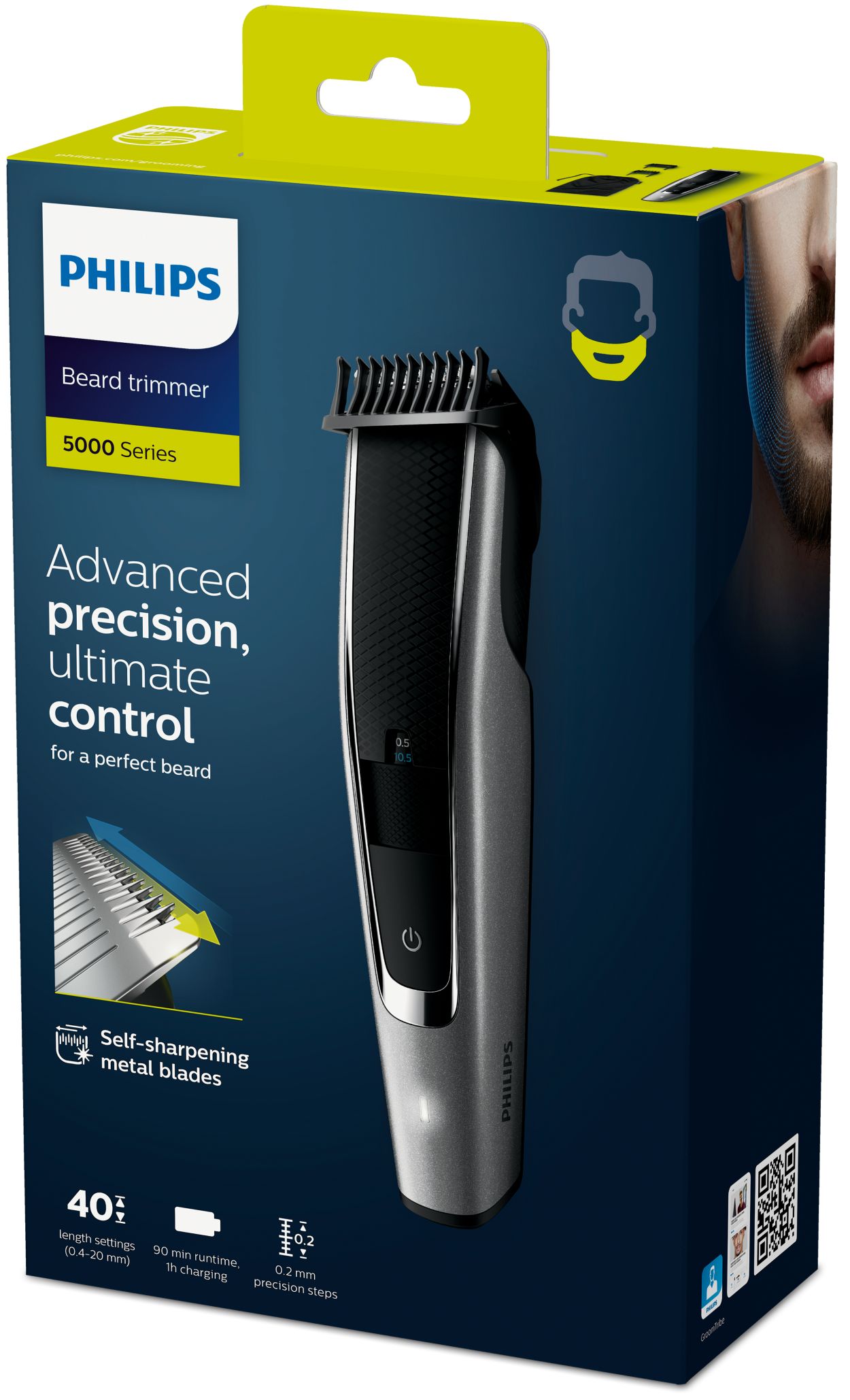 Beardtrimmer 5000 Skægtrimmer med trimmekam til langt skæg&lt;br> BT5502/15 | Philips