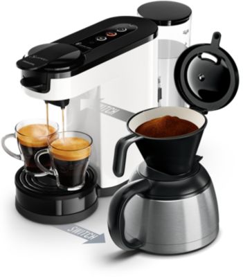 Pod and filter coffee machine
