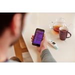 Measures and records your child’s temperature