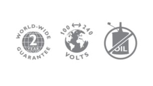 2-year guarantee, worldwide voltage and replaceable blades
