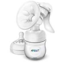 Manual breast pump with bottle