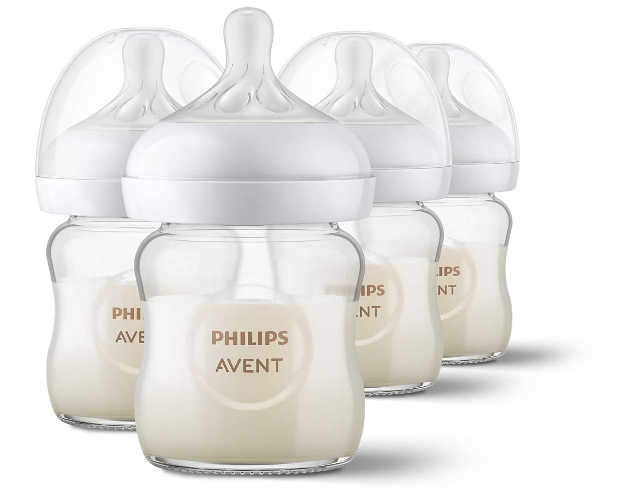 Philips AVENT 4oz Natural Glass Baby Bottle 3 Pack  Wide-Neck 0m NEW 