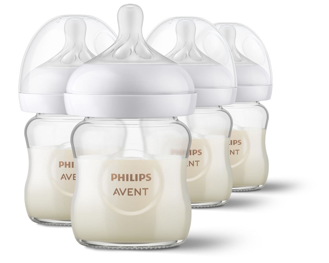 Philips AVENT Glass Natural Baby Bottle with Natural Response Nipple,  Clear, 8oz, 4pk, SCY913/04