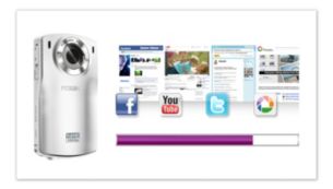 Via Wi-Fi, direct uploaden naar Facebook, YouTube en Twitter, zonder PC