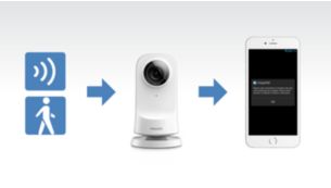 Noise and motion detection with notifications to your phone
