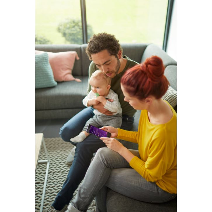 Measures and records your child’s temperature