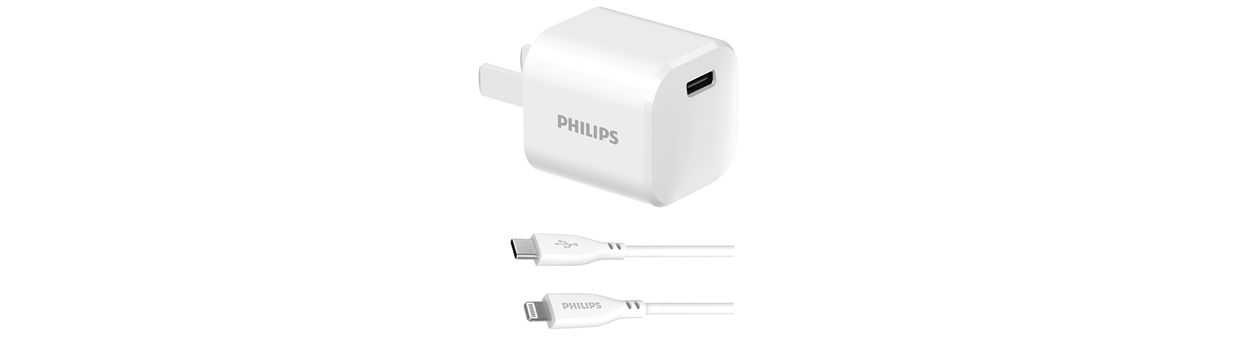 带 USB C 端口的插壁式充电器
