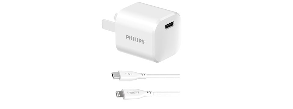 带 USB C 端口的插壁式充电器
