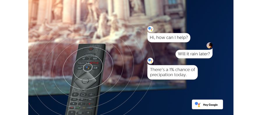 Google Assistant. Control the TV with your voice.