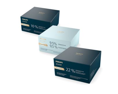 Three Zoom! take-home kits arranged in a line.