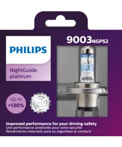 Philips Night Guide Platinum 9003 H4 67/60W Two Bulbs Head Light