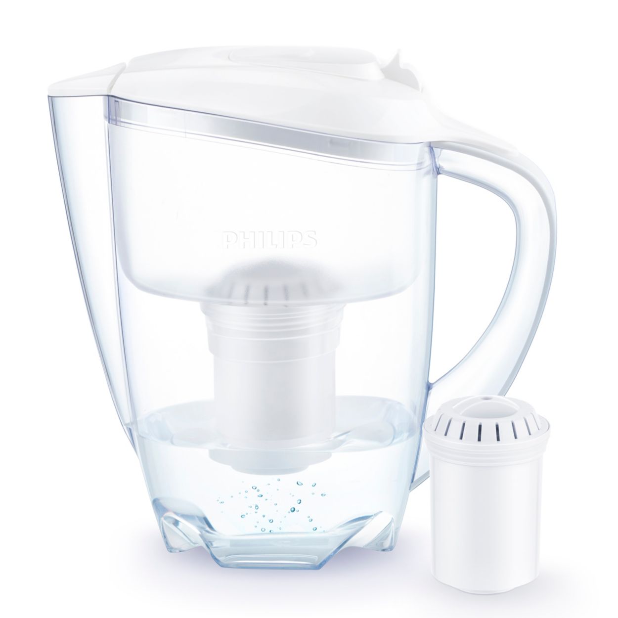 Philips Carafes filtrantes - Carafe filtrante avec micro-filtration, 1500  ml, blanc/limpide AWP2900/10