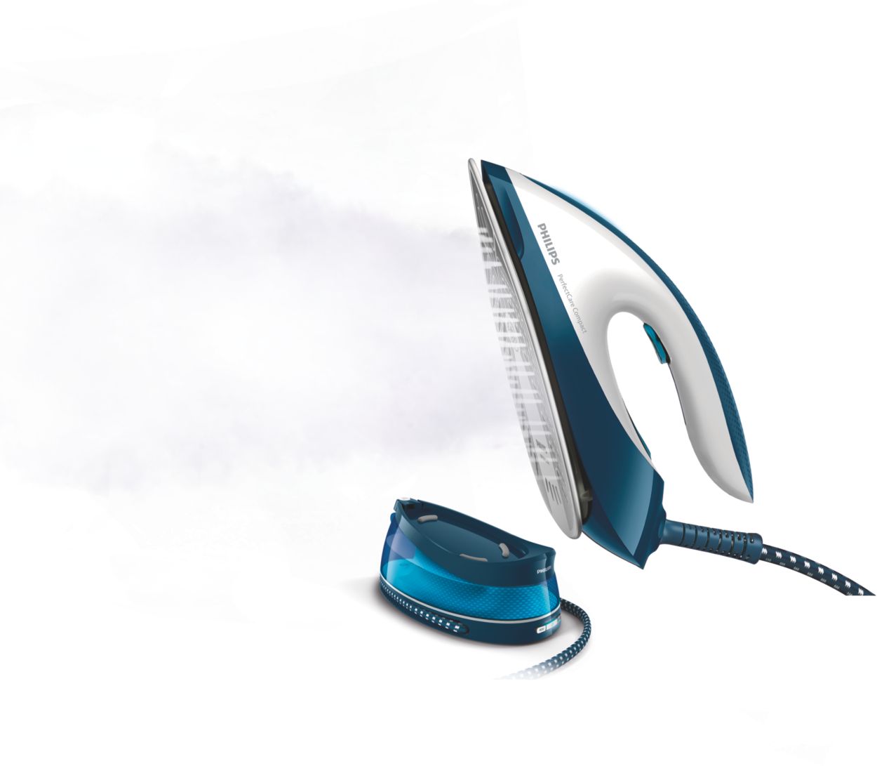 Centrale Vapeur PHILIPS PerfectCare Compact GC7840/20, 6,5 bars, Pressing  400 g/min, Débit vapeur 120 g/min, Systeme sans régl