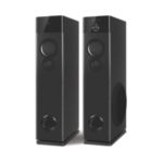 Multimedia tower speakers with wireless microphone