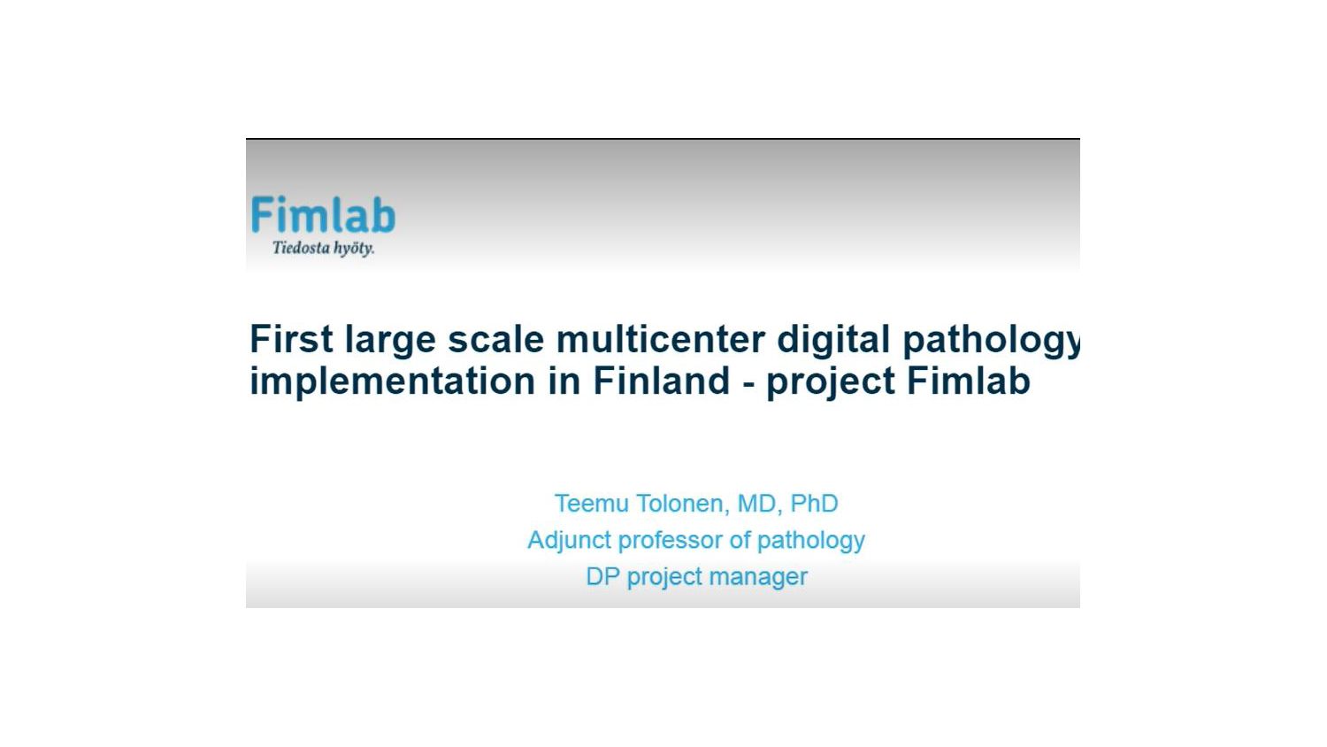 Multicenter digital pathology implementation in Finland video