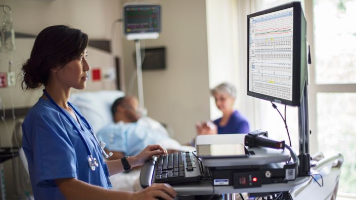 Doctor watching monitor