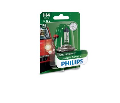 Philips 12342LLECOB1 LongLife EcoVision 12V H4 60/55W Headlight Globe  (Single) - Auto One