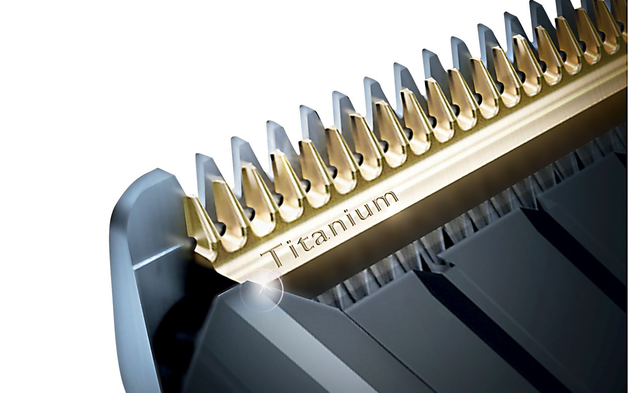 Hair clipper with titanium blades 4 combs