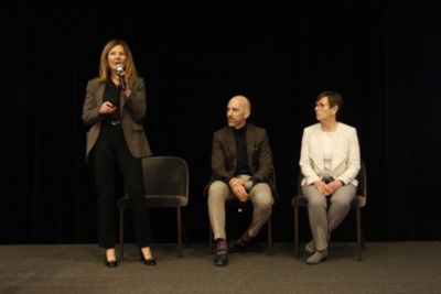 Amy Martin, Nick Wilson and Annabaker Garber speak at Stanford's T.H.I.N.K. conference.
