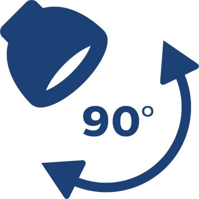 ランプヘッドの可動範囲は 90°