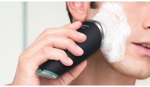 Gebruik in combinatie met uw favoriete reinigingsgel of -schuim