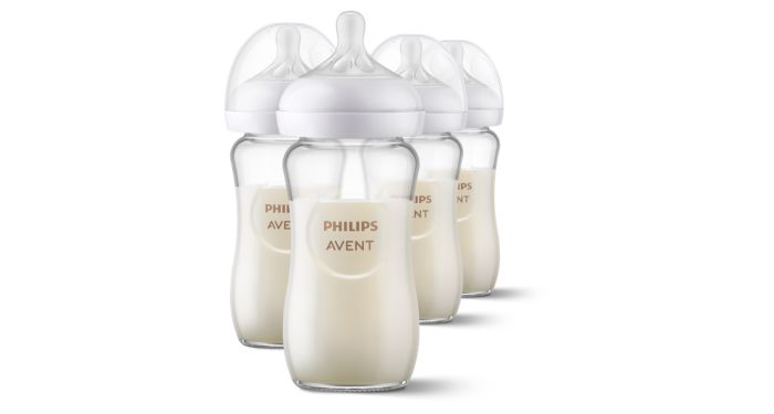 Philips Avent Glass Natural Baby Bottle with Natural Response Nipple, – S&D  Kids