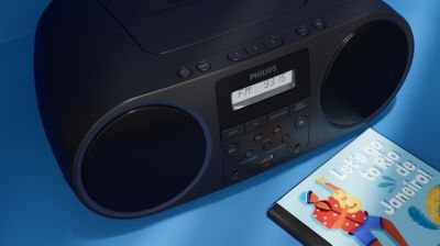 Portable boombox-style CD player