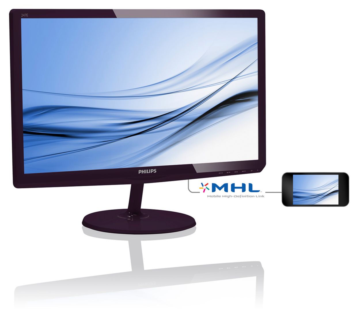 LCD monitor with SoftBlue Technology 247E6BDAD/27 | Philips