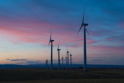 Parque eólico en EE. UU. que genera energía renovable