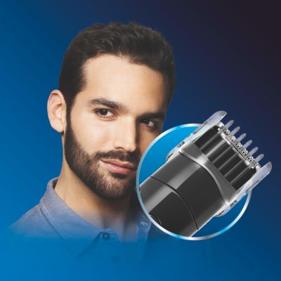 El peine para barba y bigote puede fijarse en 9 posiciones diferentes