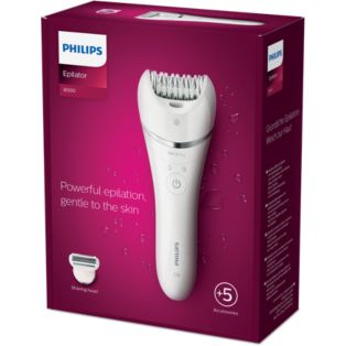 Philips Epilator Series 8000 Wet and dry epilator with 5 accessories