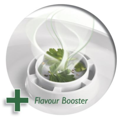 Η μοναδική λειτουργία ενίσχυσης αρωμάτων Flavour Booster σας δίνει τη δυνατότητα να προσθέσετε περισσότερη γεύση, με πεντανόστιμα μυρωδικά και καρυκεύματα