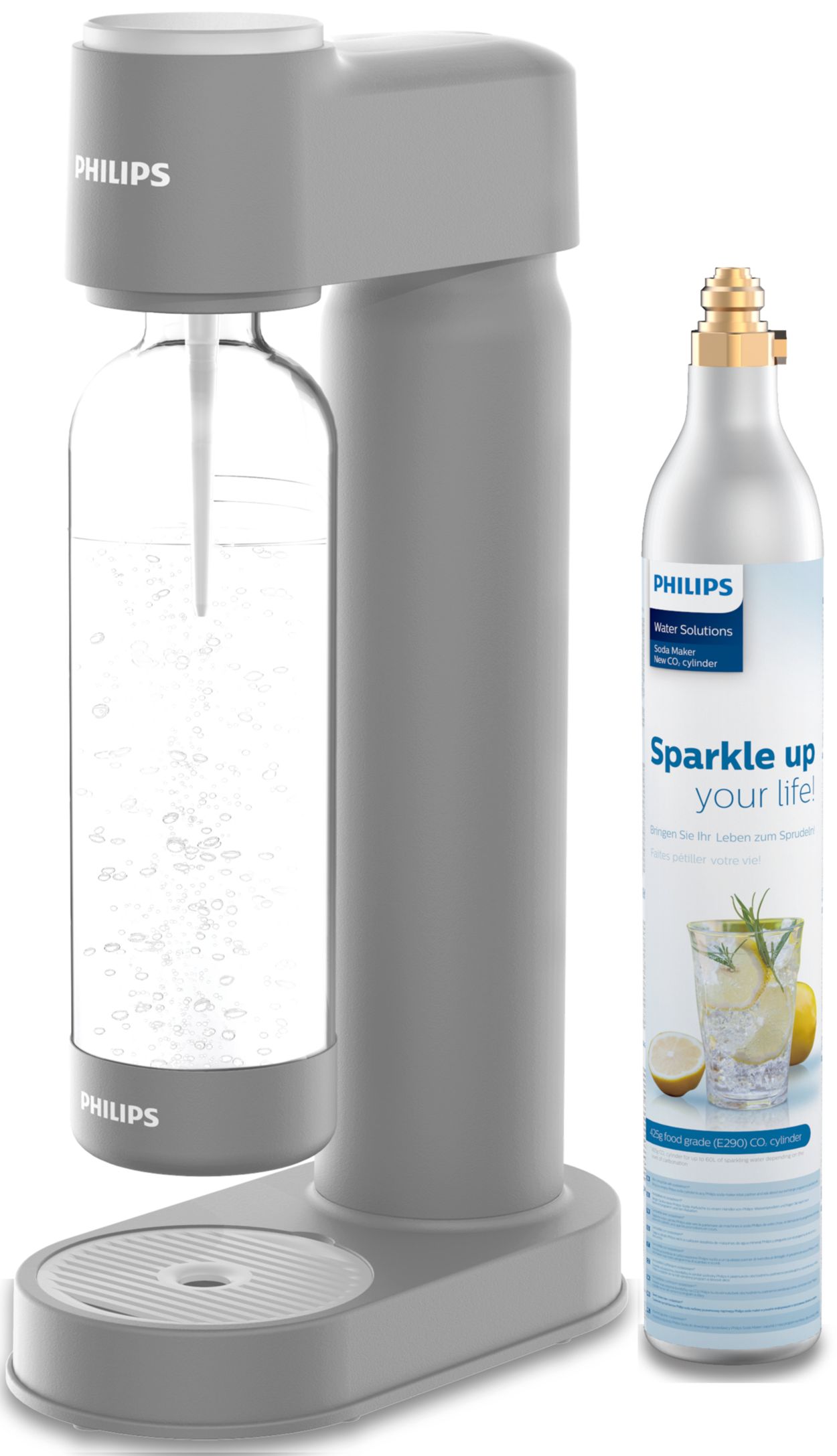 Philips GoZero - Máquina para hacer agua con gas Lite con accesorios, gris  ADD4901GR/10
