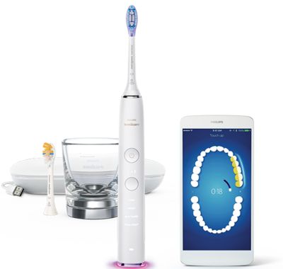 Philips Philips Sonicare DiamondClean Smart 9400 Elektrische sonische tandenborstel met app - Wit HX9917/88 aanbieding