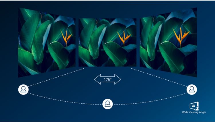 VA display gives awesome images with wide viewing angle