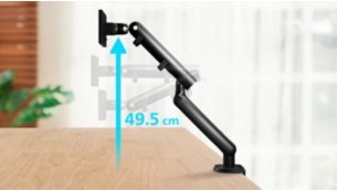 Gran flexibilidad de altura (hasta 49,5 cm)