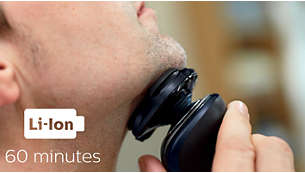 60 minutes of cordless shaving after a one-hour charge