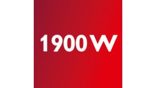 1900 W motor genereert max. 375 W zuigkracht
