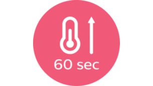 Fast heat up time, ready to use in 60 sec