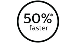 На 50 % быстрее для сокращения времени обработки*